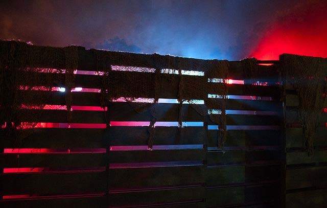 back-lit fence