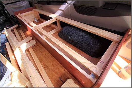 DIY storage bed for a cargo van