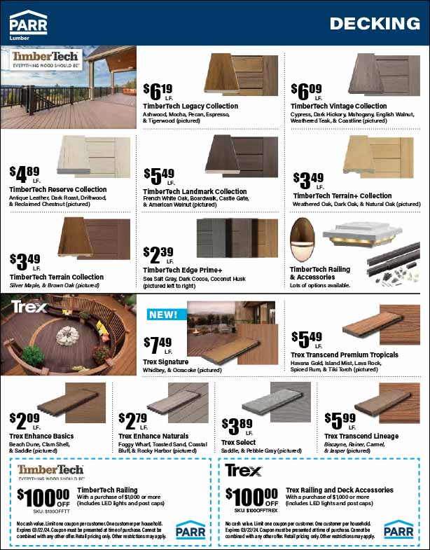 March 2024 Specials – Oregon and SW Washington | Parr Lumber